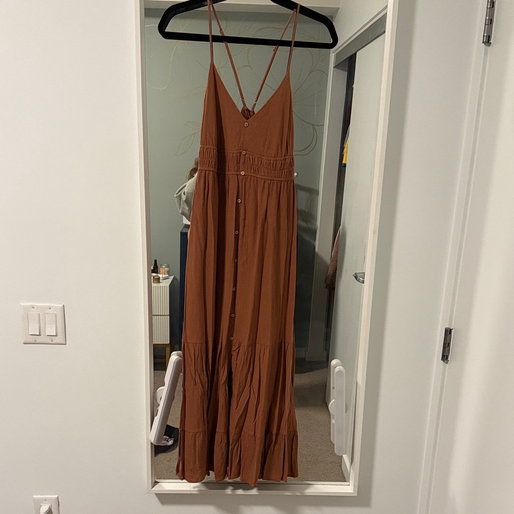 Elegant Brown Maxi Dress